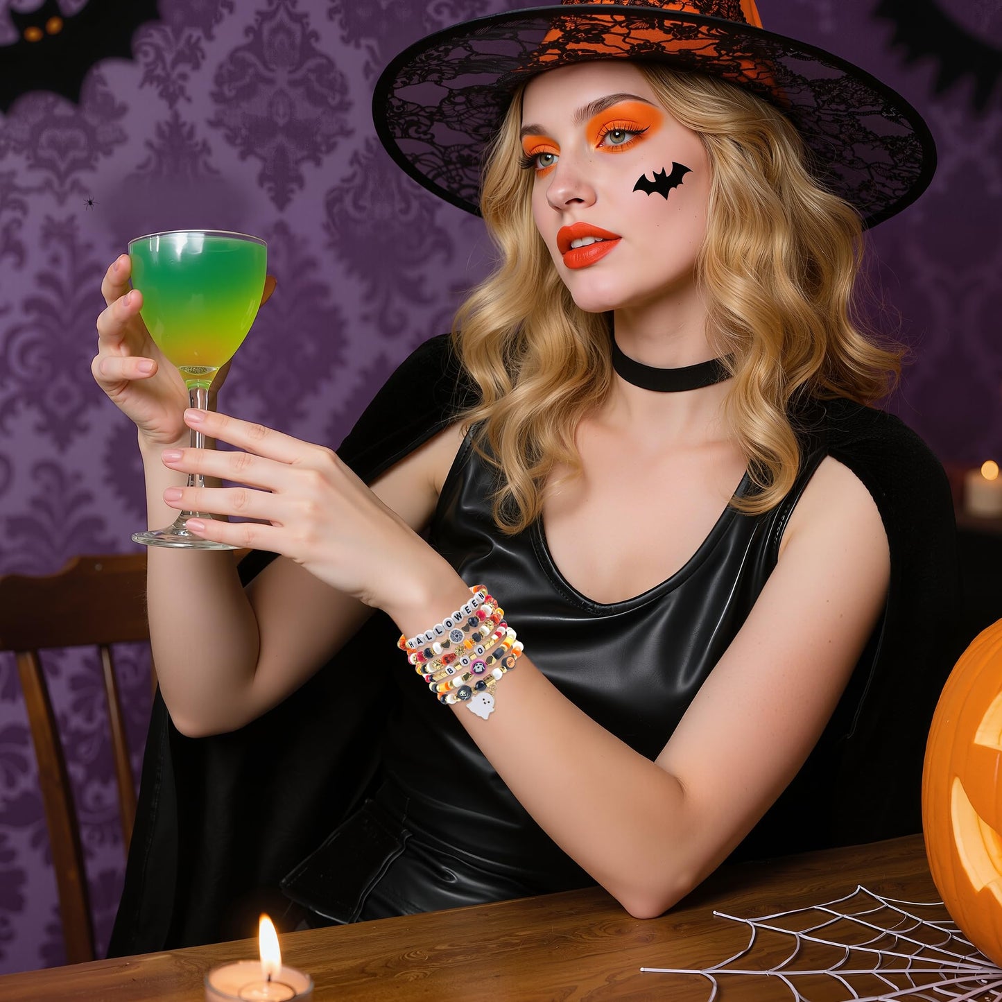 OHOME Halloween Party Favors - 6 Pack HALLOWEEN Bracelets | Halloween Costumes Shirts Pajamas Sweatshirts for Women 2025 - HALLOWEEN Decorations Accessories Gifts Makeup Dress for Adults Girls