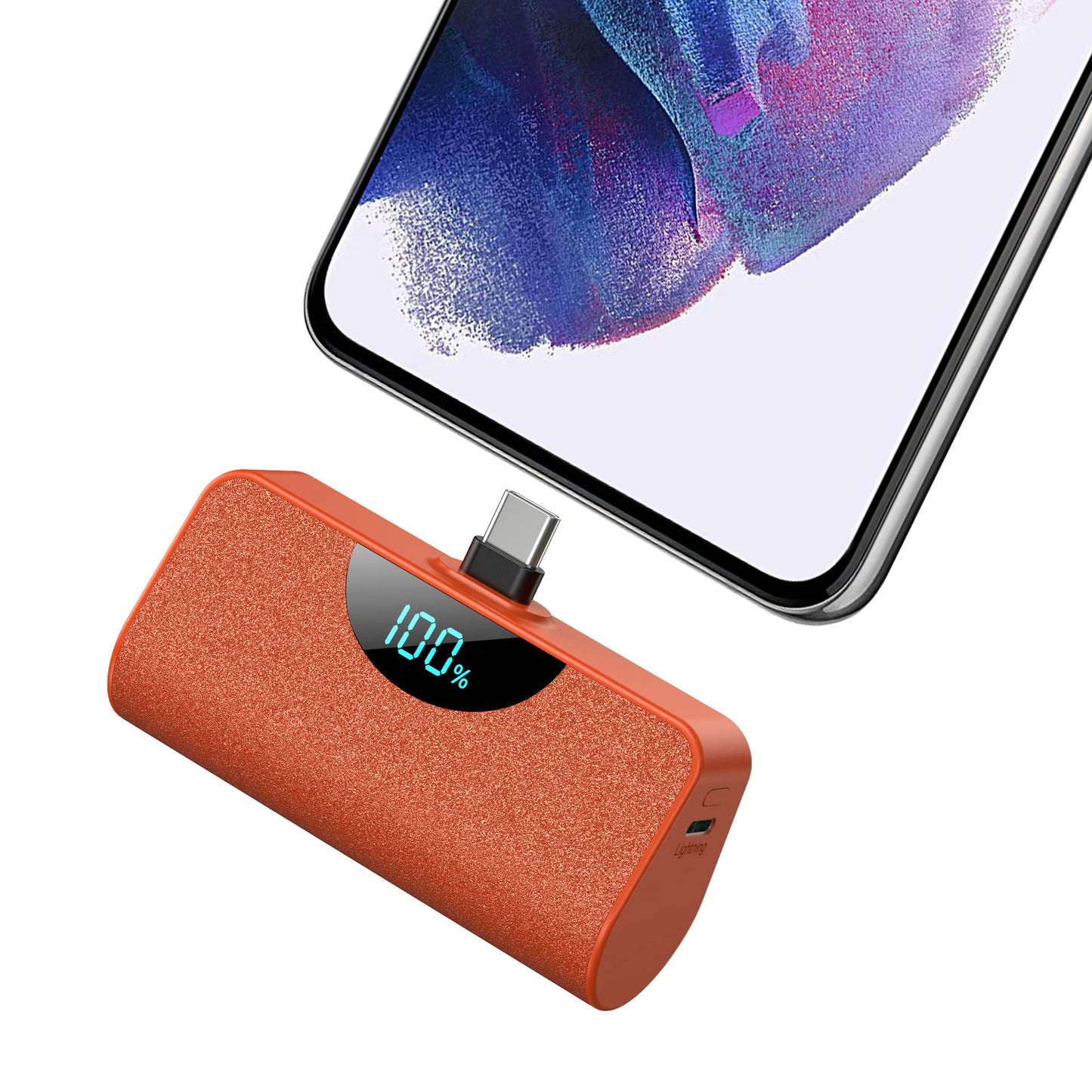 Mini Portable Charger USB-C Power Bank 5200mAh,Ultra Compact LCD Display Battery Pack Backup Charger Compatible with iPhone 17/17 Air/17 Pro/17 Pro Max/16/16 Plus/16 Pro Max/15 Series,Samsung-Green