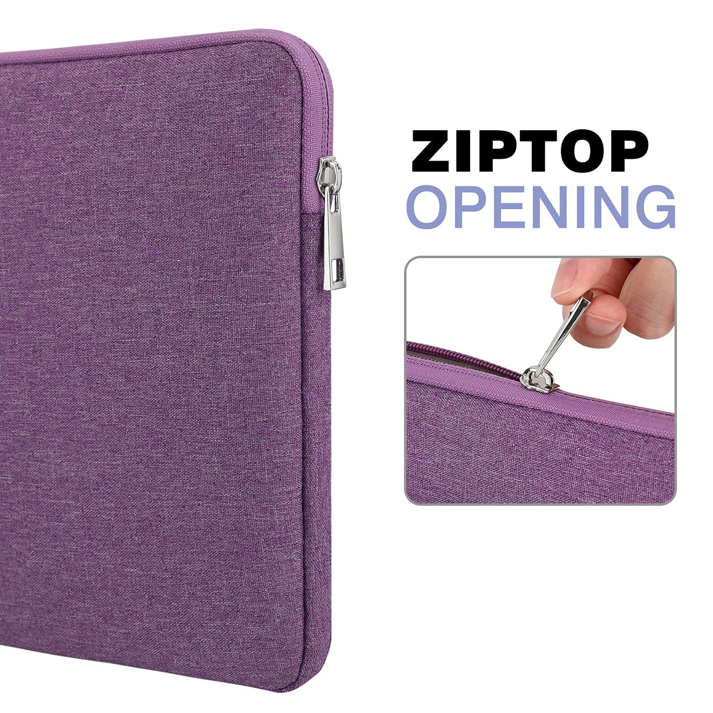 MoKo 9-11 Inch Tablet Sleeve Bag Carrying Case Fits New 11 inch iPad Air M3, iPad A16 2025, iPad Pro 11 M4/Air M2, iPad Air 5/4/3th, iPad 10/9/8/7th, Purple