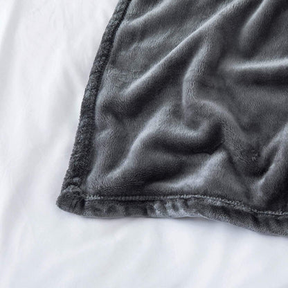 MOONLIGHT20015 Fleece Throw Blanket for Sofa - Soft Cosy Fluffy Blankets for Bed, Warm Single Throws for Audlts, Dark Grey, 130x150 cm
