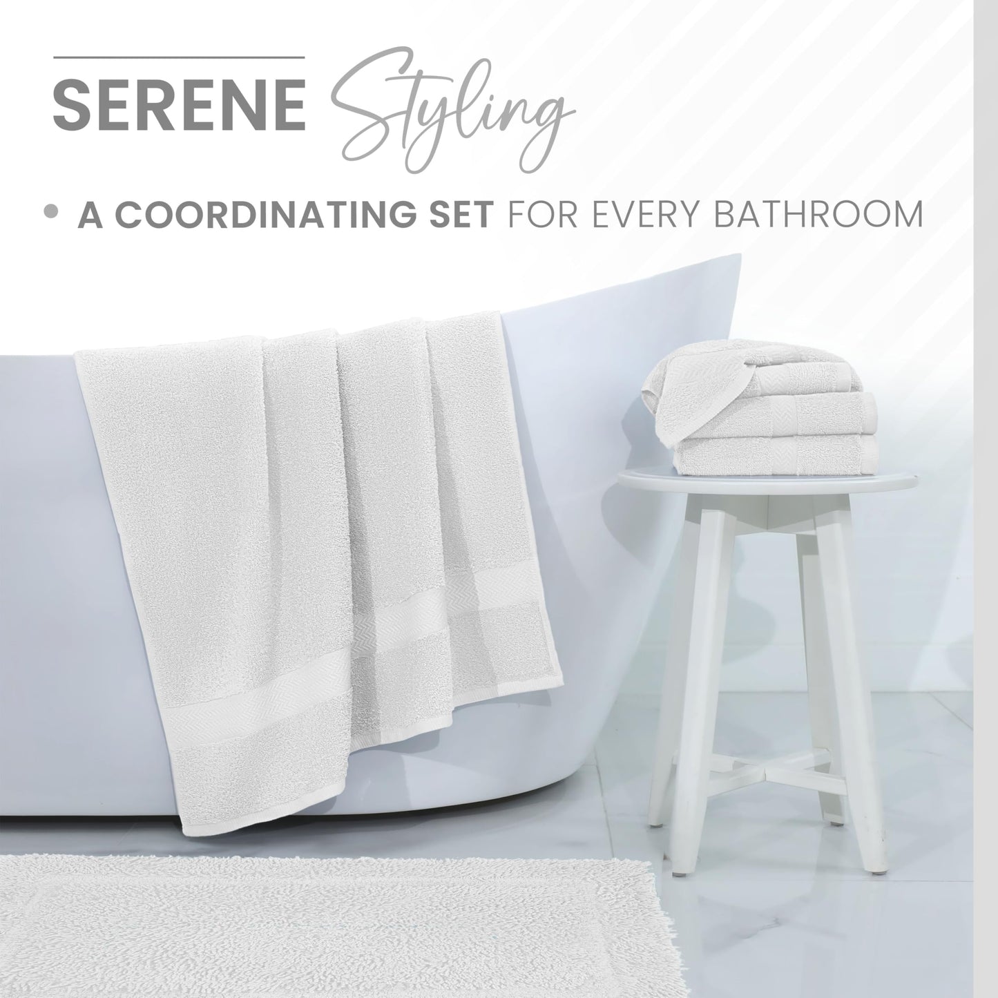 Martex 100% Cotton Ringspun Bath Rug | Super Soft | Super Absorbent | Essential Bathroom Rugs | Non-Slip Bath Mat | Quick Drying Bath Mat | White