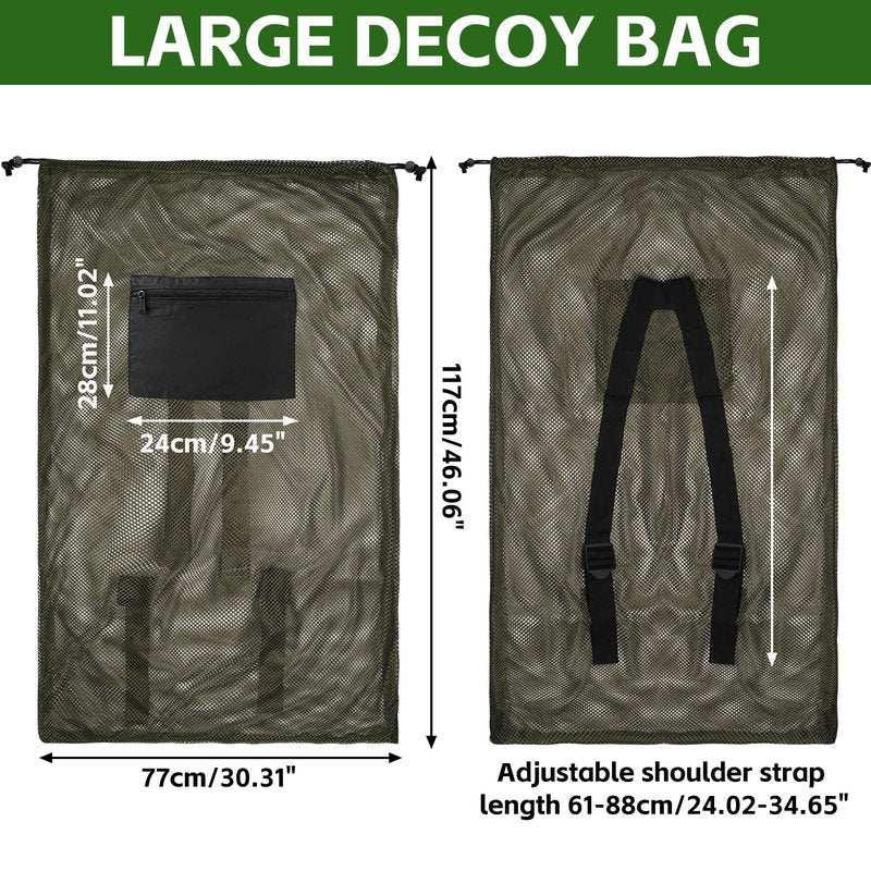 Archerest 1 Pack Extra Large Mesh Duck Decoy Bag, Decoy Bags for Duck Goose with Double Drawstring & Adjustable Shoulder Straps, Light Weight Turkey Waterfowl Hunting Storage Backpack