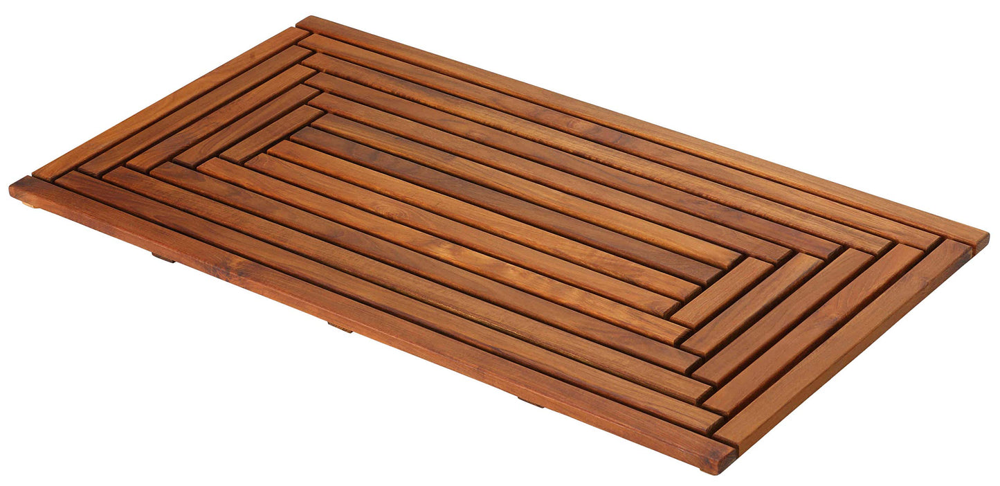 Bare Decor Giza Shower, Spa, Door Mat in Solid Teak Wood, 36" x 20"