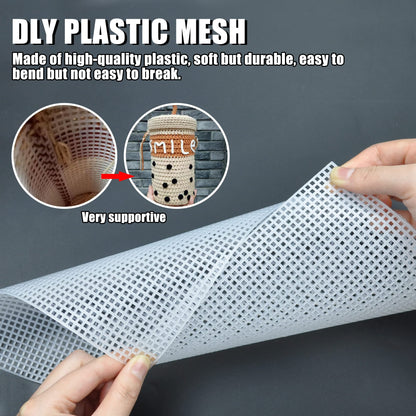 LYLIDIA 6PCS Plastic Canvas Sheets 6 Count Mesh for DIY Crafts, White Needlepoint Canvas for Embroidery, Crafting, Knit, Crochet Projects, Cross-Stitch, Bag Making