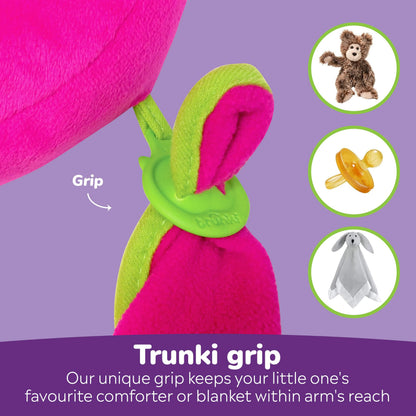Trunki Kid's Travel Neck Pillow And Chin Rest | Support Sleepy Heads in the Car Seat, Plane, Bike or Pram | Yondi SMALL Betsy (Pink)