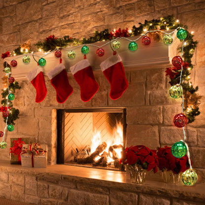 iShabao Battery Operated Christmas Light 13.5ft 20 LED with Timer & 8 Modes Waterproof Christmas Ball Ornaments String Lights for Xmas Tree Wreath Bush Party Home Garden Indoor Decor
