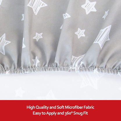 Pack and Play Sheets, 2 Pack Mini Crib Sheets, Stretchy Playard Fitted Sheet, Compatible with Graco Pack n Play, Soft and Breathable Material, Stars & Bunny
