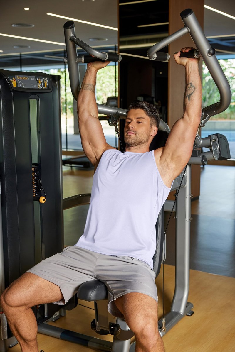 COOFANDY Men Sleeveless Workout T Shirts Muscle Tank Tops for Men Gym Shirts White Summer Athletic Running Tanks L