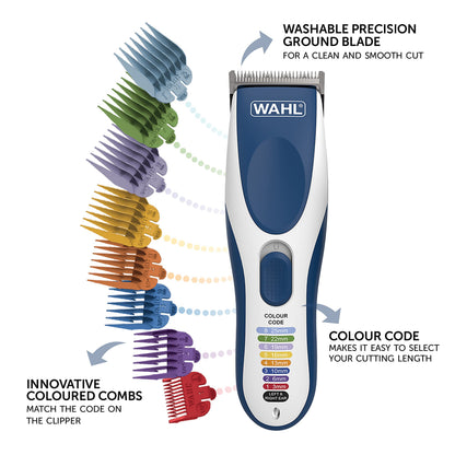 Wahl Colour Pro Cordless Clipper, Haircutting Kit, Long Life Cordless Power, Perfect for Family Use, Colour Coded Cutting Lengths Make Hair Cuts Easy, High Performance Motor & Blade