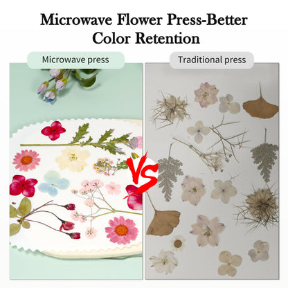 Aboofx Microwave Flower Press Kit, 6.3 x 6.3 inch(16x16cm) Quick Drying Flowers Pressing Kit, Flower Press for Adults, Pressed Flowers Plant Wedding Bouquet Preservation for DIY Arts Crafts Lovers