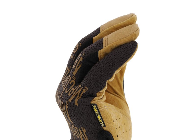 Mechanix Wear Original Leather Gloves - Durable Synthetic Leather Gloves for Protecting Hands - Comfort Fit - Breathable - Abrasion Resistant - Machine Washable - Brown/Black - Large