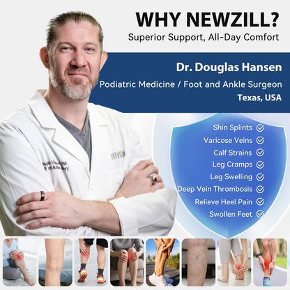 NEWZILL Compression Dress Socks for Men & Women Circulation | Cotton Rich Comfortable Socks 15-20mmHg | BEST Stockings for Business Casual Running Medical Athletic Knee-High Support Socks
