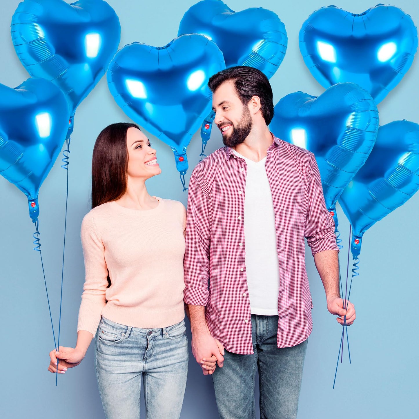 12 Pcs Red Heart Balloons,18 Inch Heart Foil Balloons Love Balloon Valentine Balloon for Birthday Party Wedding Engagement Party Baby Shower Valentine Day Decorations (red)