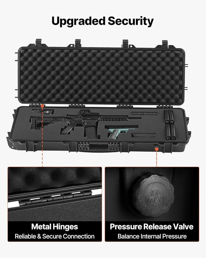 Rifle Hard Case with 4 Layers of Foam - Lockable, Waterproof & Crushproof | Ideal for Rifles & Shotguns
