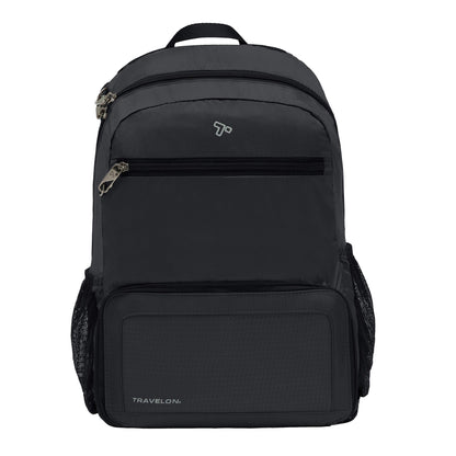 Travelon Anti-theft Packable Backpack Backpack, Black, Open 10.5 x 17 x 6 Packed 10.5 x 6 x 1, Anti-theft Packable Backpack