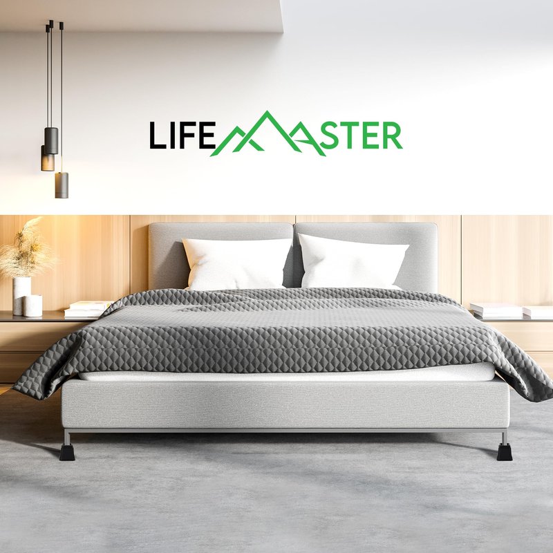 Lifemaster Furniture Riser Set - 4 Pieces Non-Slip Design Furniture Leg Riser fits with Bed, Chair, Table, Sofa, Desk, and Couches - Black