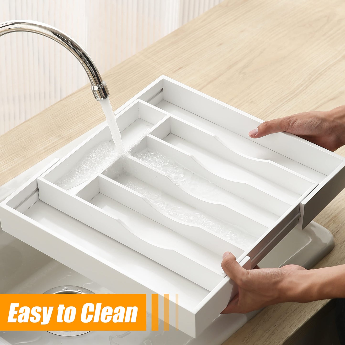 Kitchen Silverware Drawer Organizer and Storage Cabinet Utensil Rack Bathroom Counter Vanity Extra Large Big Cooking Drawer Organizers Countertop Pantry Storage Cabinet Best Kitchen Must Haves 2025