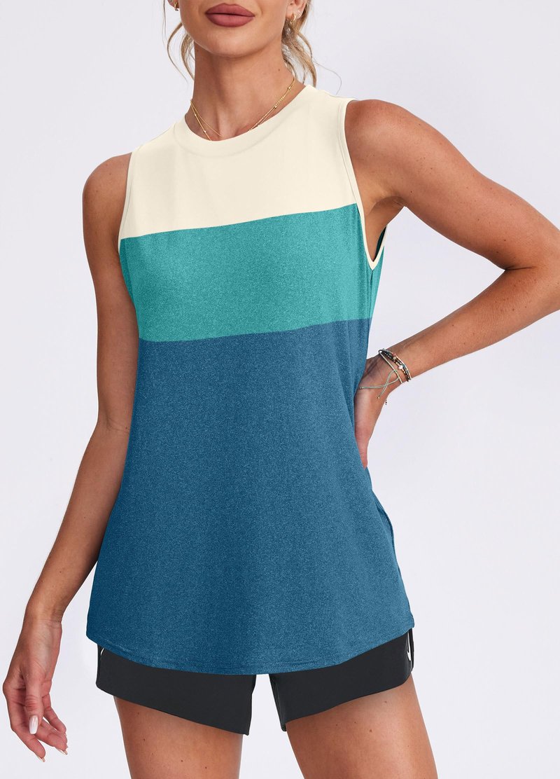 Workout Tank Tops for Women Athletic Running Sleeveless Shirts Activewear Gym Yoga Tops White Green Blue XXL