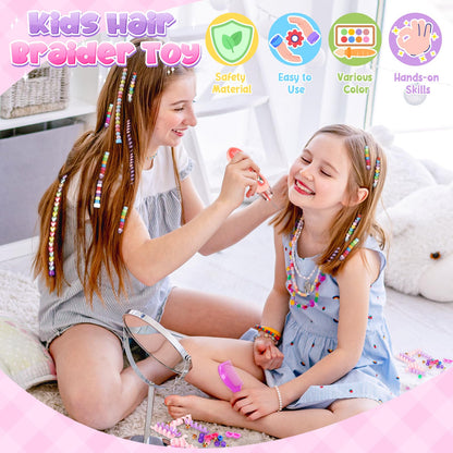 Gifts for Girls: Hair Accessories & Toys Age 5-12 - DIY Hair Princess Decoration Braiding Kit with Gems Stamper