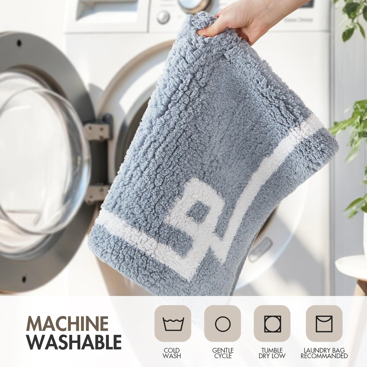Madison Park Evan 100% Cotton Bathroom Non Slip Backing-Luxurious Tufted Plush Bath Mat Absorbent, Quick Dry, Spa Design Shower Room Décor, 20x30" Blue