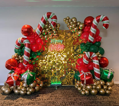 Christmas Balloons, 50pcs 12 inch Red Green Gold Latex Balloons for Christmas Party Decorations