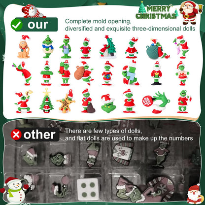 Christmas Advent Calendar 2025,Christmas Vacation Countdown Calendars,Christmas Tree Ornaments Stocking Stuffers Gifts with 24 pcs Collectible Doll Figures for Kids and Adults