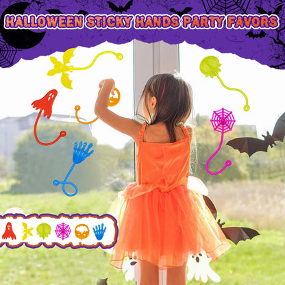 Halloween Sticky Hands Bulk 42PCS Halloween Party Favors for Kids Stretchy Sticky Hand Toy Halloween Goodie Bag Stuffers Fillers Trick or Treat Halloween Party Supplies Toys Classroom Prizes for Kids