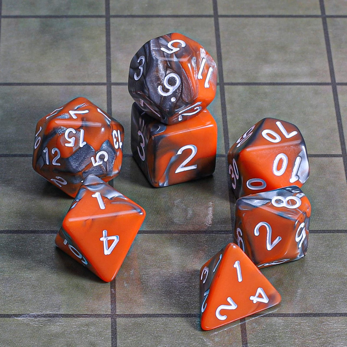 CiaraQ DND Polyhedral Dice Set with a Black Dice Bag for D&D RPG MTG Role Playing Table Games