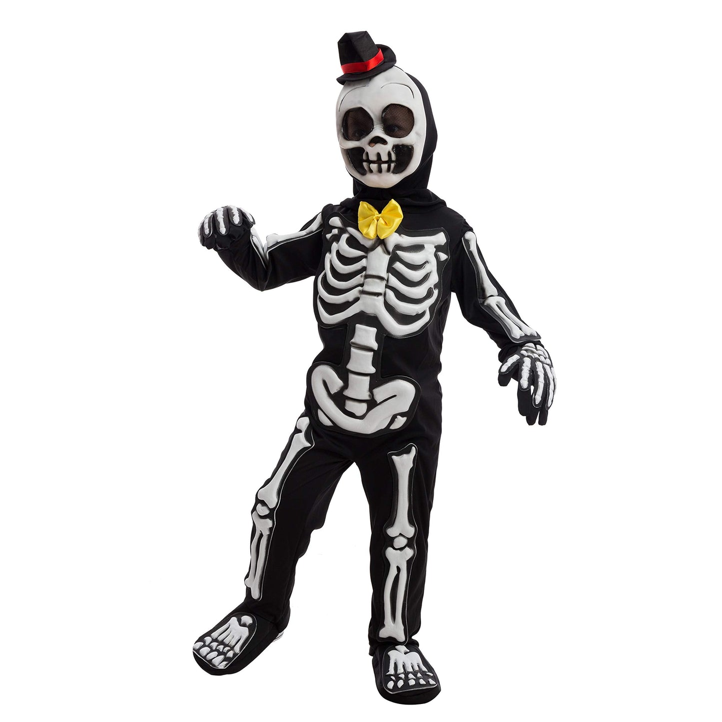 Spooktacular Creations Glows in the Dark Skeleton Costume for Boys, Halloween Skeleton Costume, Bone Jumpsuit for Kids