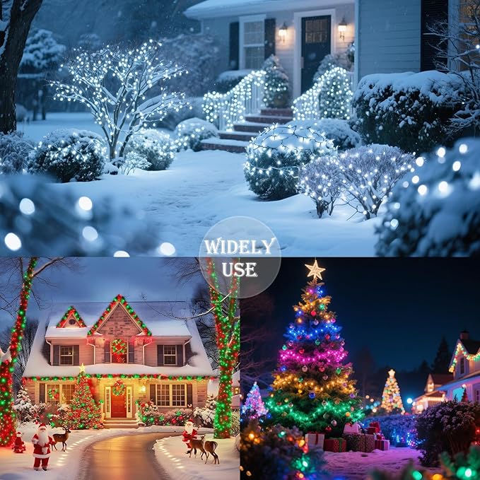 Pink String Lights Battery Powered, 2 Pack Total 66.6 FT 200 LED Christmas String Lights Indoor Outdoor Decoration, Twinkle Fairy Light for Halloween Party Garden Classroom Dorm Decor