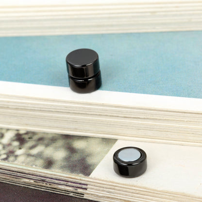 Flongo Men's Women Punk 6-12mm Stainless Steel Black Magnetic Non-piercing Clip Fake Cheater Stud Earrings