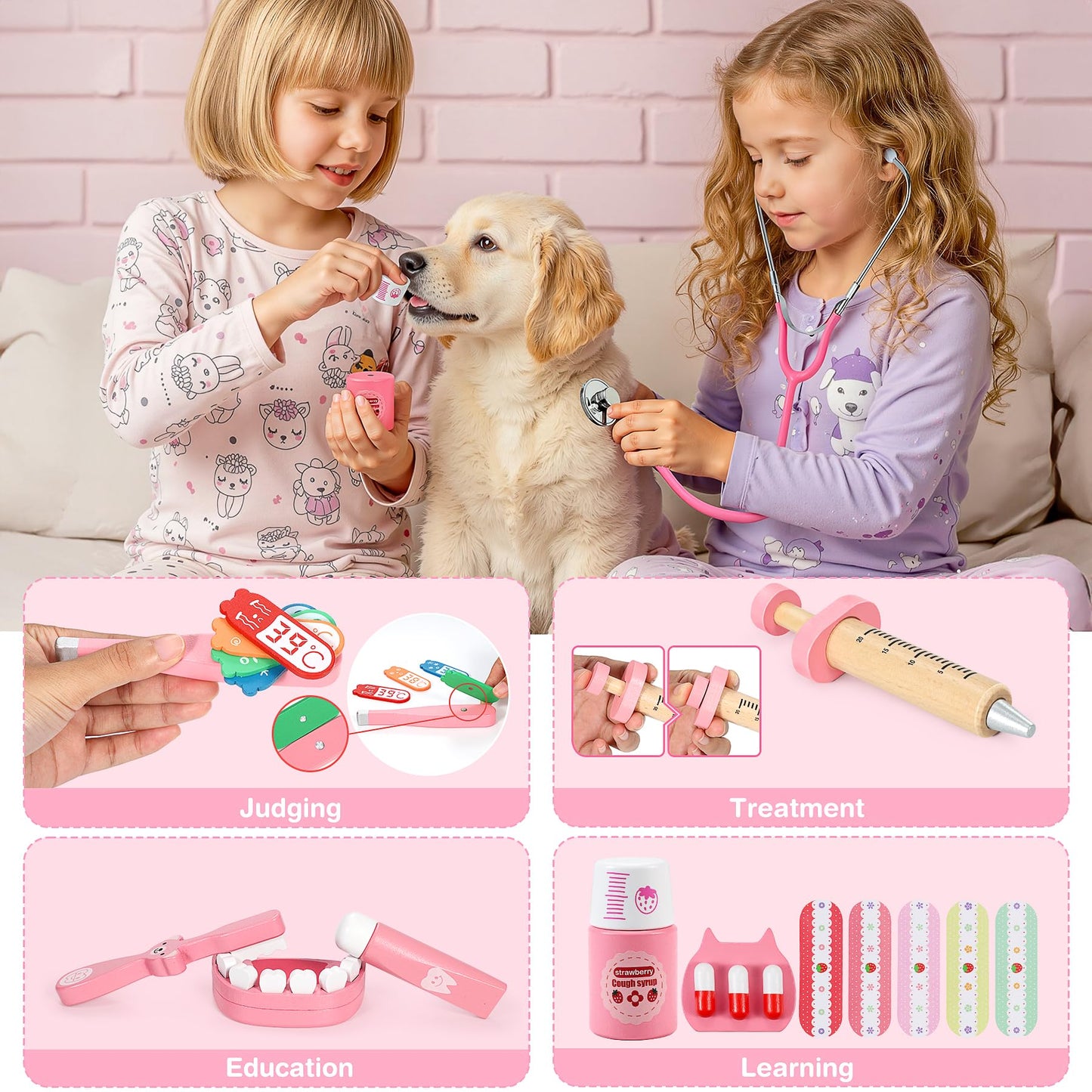 Ophy Doctors Set for Kids, 40-Piece Kids Doctors Sets for 3+ Year Old Boys and Girls Pretend Medical Playset with High simulation Stethoscope Educational Toys Dentist Toys Gifts for 3+ Toddler