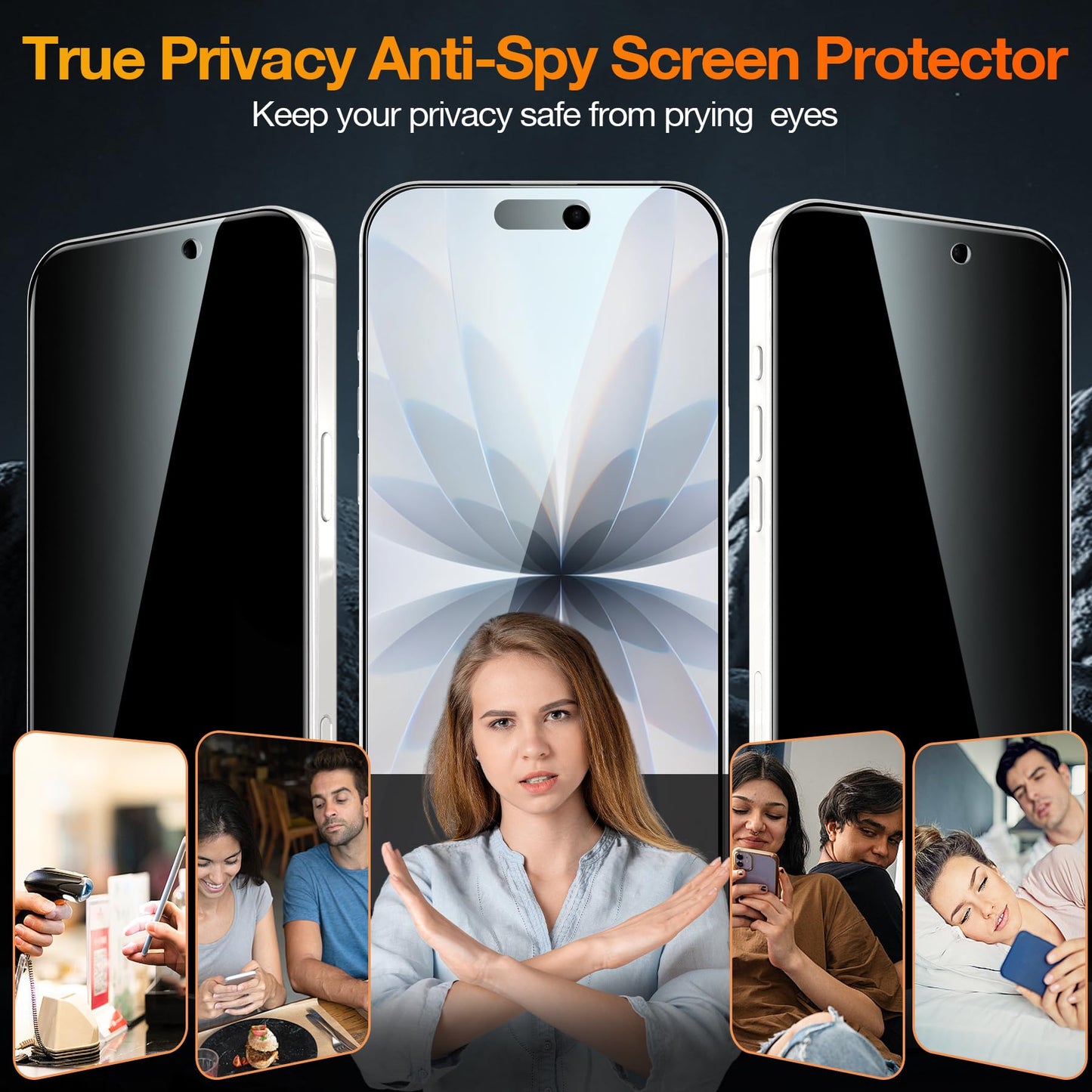 [2 Pack] Privacy Screen Protector for iPhone 11/XR, YMHML Tempered Glass Anti-Spy Bubble Free Case Friendly Easy Installation Film for iPhone 11/XR 6.1 Inch