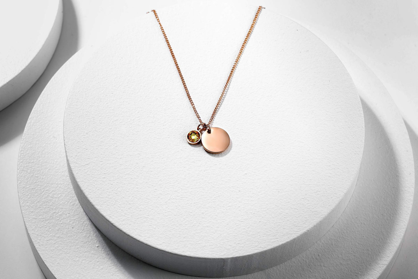 TMT Personalised birthstone necklace with gift box engraved for Daughter Mum Best Friend Girlfriend Birthday 18th 21th 30th 16th 13th Initial Name Letter pendant