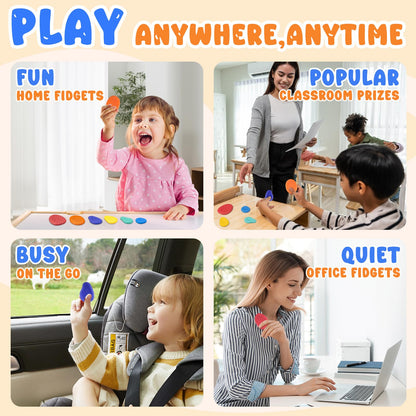 Fidget Sensory Toys for Kids & Adults with Autism ADHD: 6-Pack Silent Small Anxiety Relief Items, Quiet Fidgets & Worry Stones for Classroom Prizes, Mini Desk Toys for Calm Down, Stress Relief Gifts