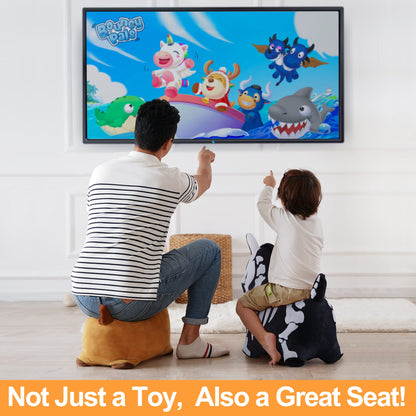 iPlay, iLearn Bouncy Pals Skeleton Hopping Horse, Toddler Bouncing Animal Toys, Inflatable Plush Bounce Hopper, Kid Indoor Ride On Bouncer, Halloween Birthday Gifts 18 Months 2 3 4 5 Year Old Boy Girl