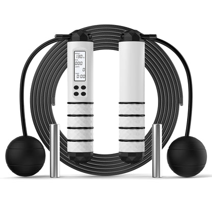 IOVFIT Cordless Weighted Jump Rope with Calorie Counter | Adjustable Knot-Free Skipping Rope for Fitness, Gym & Home Workouts | Ideal for Women, Men & Kids – 9.85ft