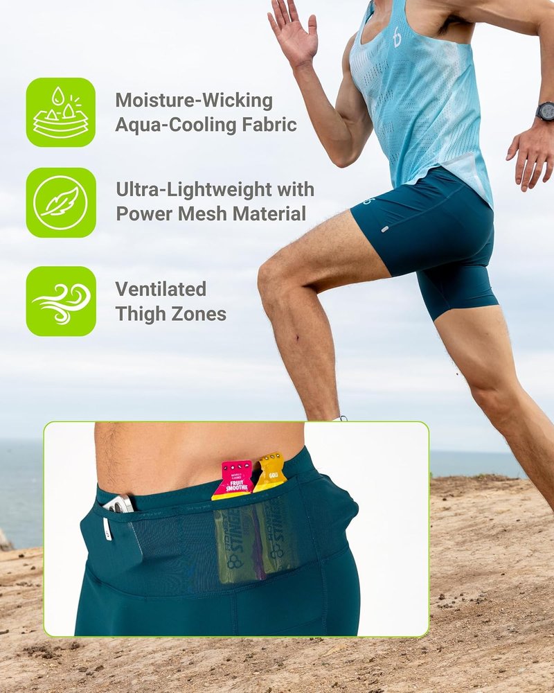 Men's Running Compression Shorts with Pockets | Secure Phone, Keys & Water Bottles - USA Made
