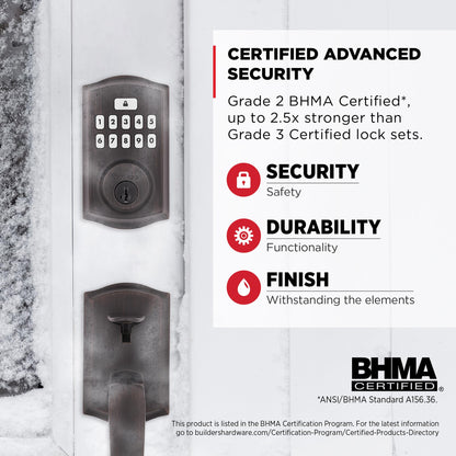 Kwikset SmartCode 260 Keyless Entry Electronic Keypad Deadbolt Door Lock with Auto-Lock, Custom User Codes, Advanced Security in Satin Nickel Contemporary