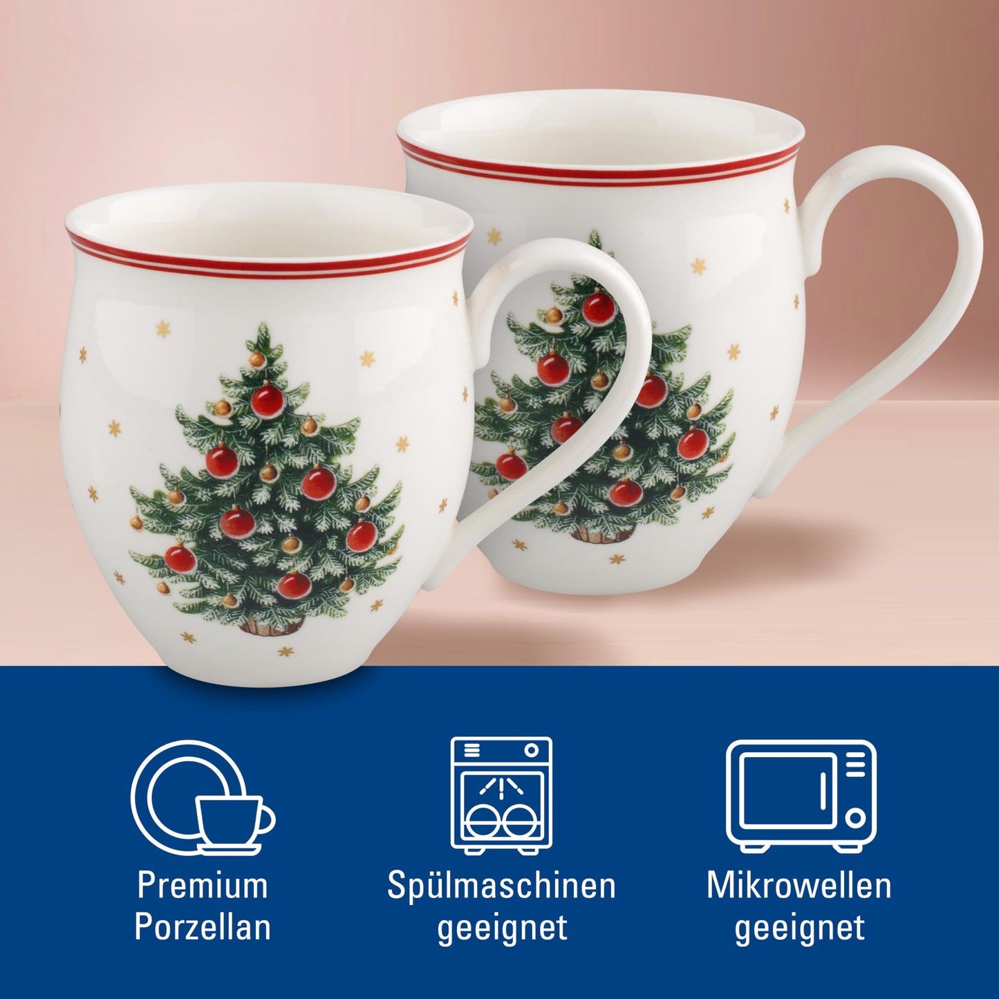 Villeroy & Boch Delight 2-Piece Mug Set, X Mas Tree