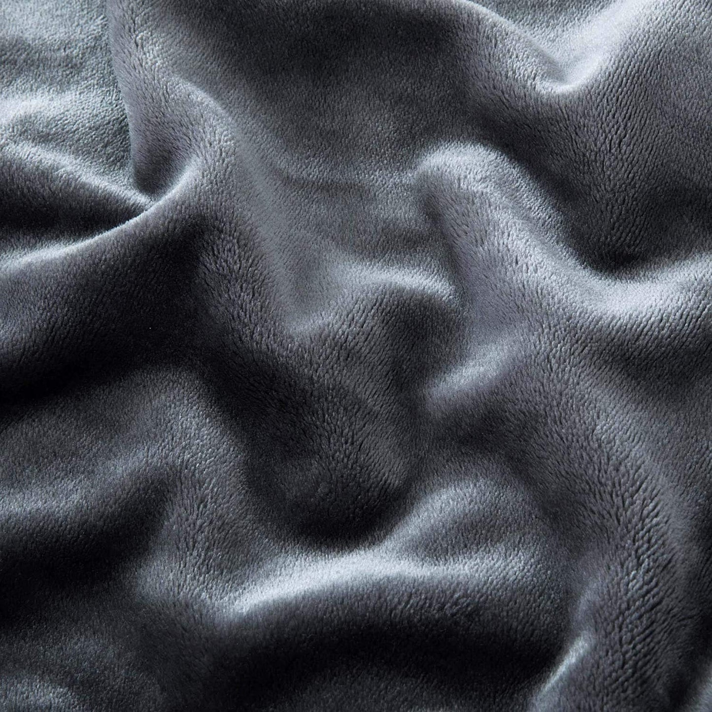 MOONLIGHT20015 Fleece Throw Blanket for Sofa - Soft Cosy Fluffy Blankets for Bed, Warm Single Throws for Audlts, Dark Grey, 130x150 cm