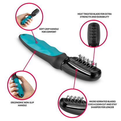 Mikki Dog, Cat Matt Breaker Rake - Matt and Tangle Remover - De-Matting Comb Tool for Pets
