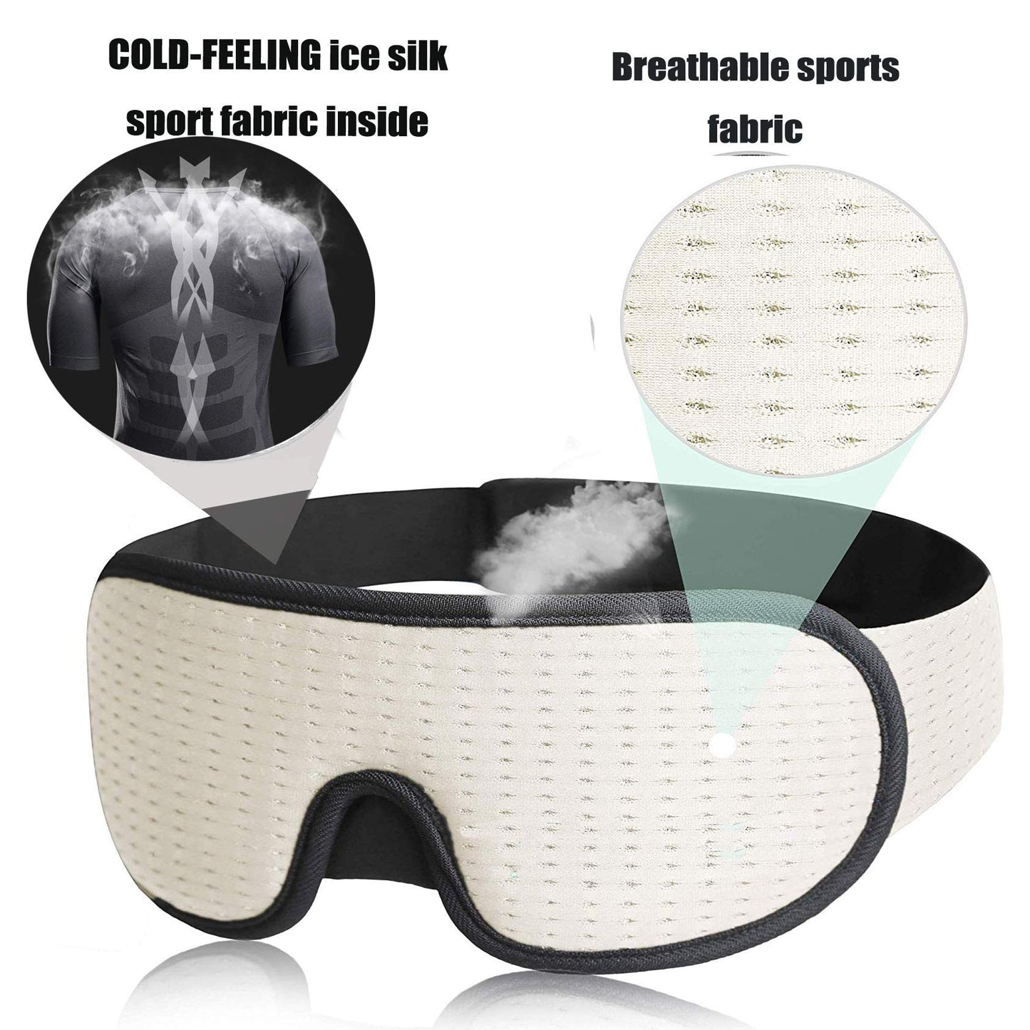 LEEKEN 3D Sleeping Eye Mask - 100% Lights Blockout Sleep Mask for Men Women, Cool Sports Fabric Eye Cover for Travel/Nap/Night Sleeping,Comfortable and Breathable… (mesh-Grey)