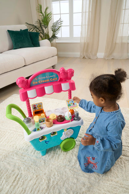 Leapfrog Scoop & Learn Ice Cream Cart, Pretend Toddler Toy for Role Play Food and Magic Ice Cream Scooper Scoop/Learn Cart Set, English Version