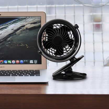 Gazeled Battery Operated Fans, Stroller Fan Battery Operated, Portable Battery Powered Fan with Clip, 5 Inch Cordless Fan for Camping, Mini Quiet Personal Fan for Bed, Car, 8 Free AA Batteries