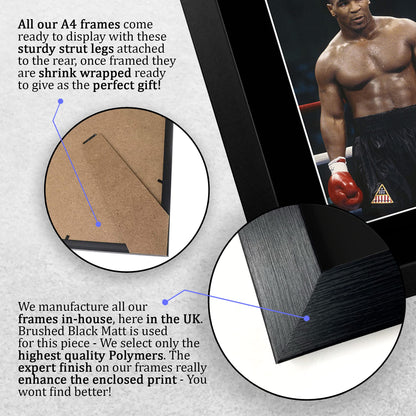 HWC Trading FR Mike Tyson Gift Signed FRAMED A4 Printed Autograph Boxing Gifts Print Photo Picture Display