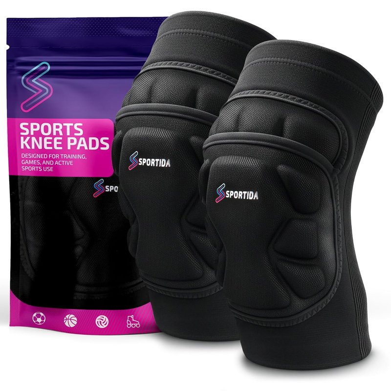 Sports Knee Pads - Ergonomic Segmented Padding for Enhanced Protection | Youth & Adult Sizes, 1 Pair