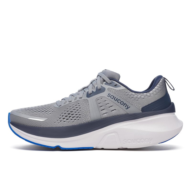 Saucony Men's Guide 18 Sneaker, Flint/Navy, 11