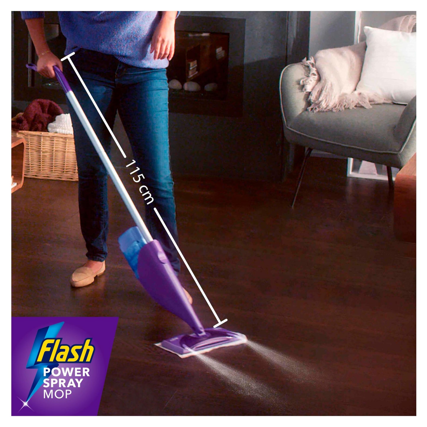 Flash Power Spray Mop Absorbing Pad Refills, Flash Mop Refill Pads, White, 64 Wipes (16x4), Flash Power Mop