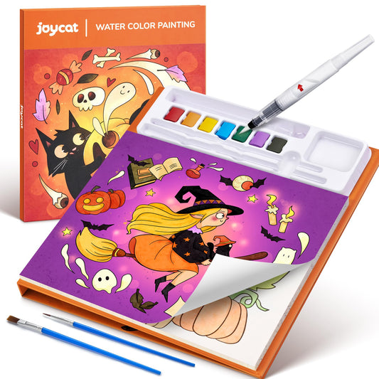 JoyCat Paint with Water Coloring Books for Toddlers, Watercolor Painting Sets for Kids Ages 3-5 4-8, Arts and Crafts Drawing Activities Toy Birthday Gift for Boys Girls (Halloween)